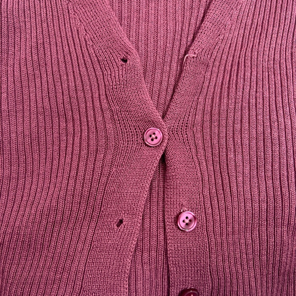 Wild Fable Deep Red Cropped Cardigan - Picture 4 of 6
